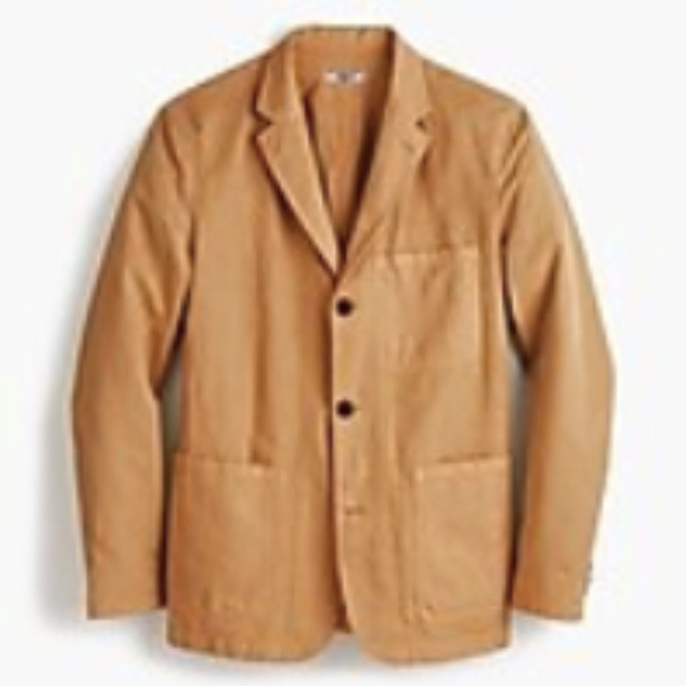 Wallace & Barnes garment-dyed chore blazer vintage caramel